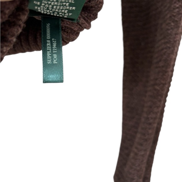 Lauren Ralph Lauren Crossover Brown Button Waist Cardigan Sweater Petite - Picture 6 of 6